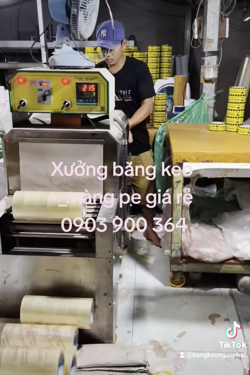 Xưởng sản xuất băng keo, màng PE